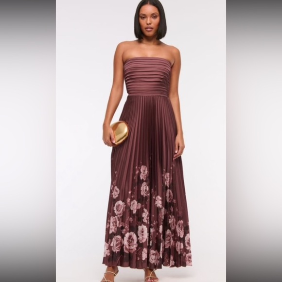 Abercrombie & Fitch Dresses & Skirts - Abercrombie & Fitch Strapless Brown Floral Dress